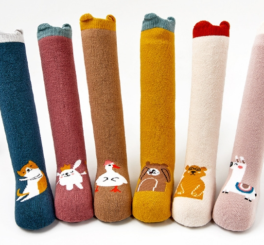 Knee length cute pattern baby socks