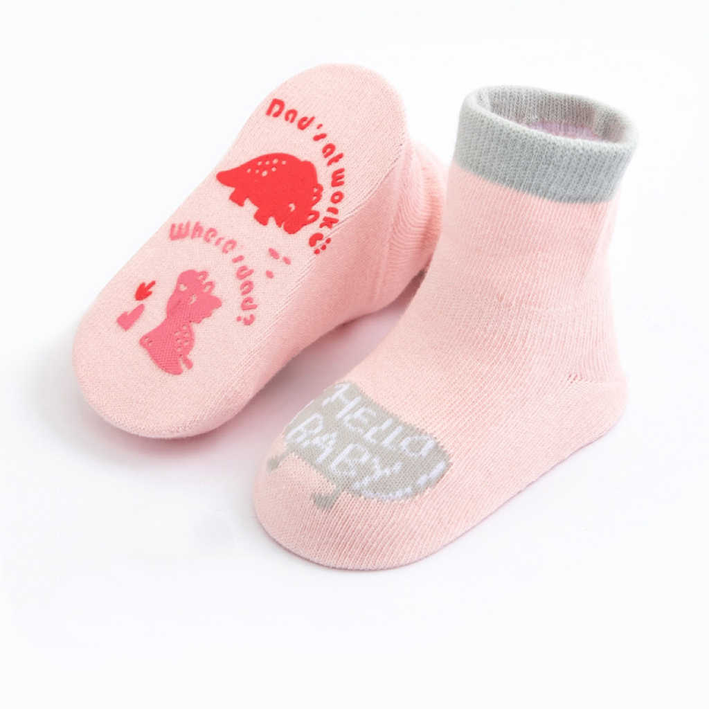 Design inspired baby socks with anti-slip