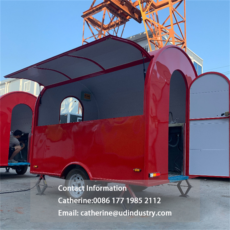 UD Mobile Kitchen Concession Snow Cone Trailer Fast Food Vending Ice Cream Taco Cart Food Trailers