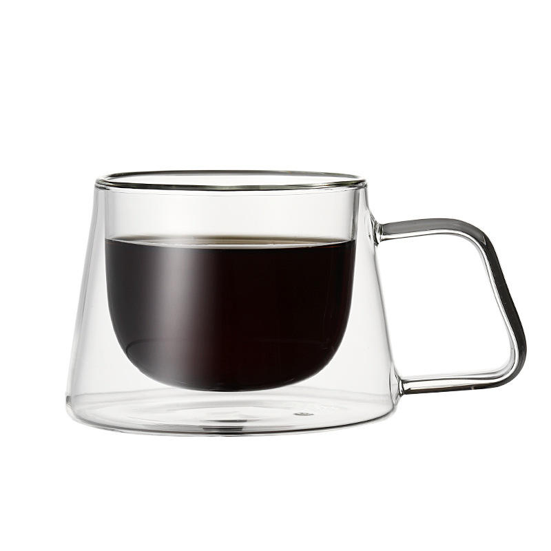 High borosilicate double layer coffee cup