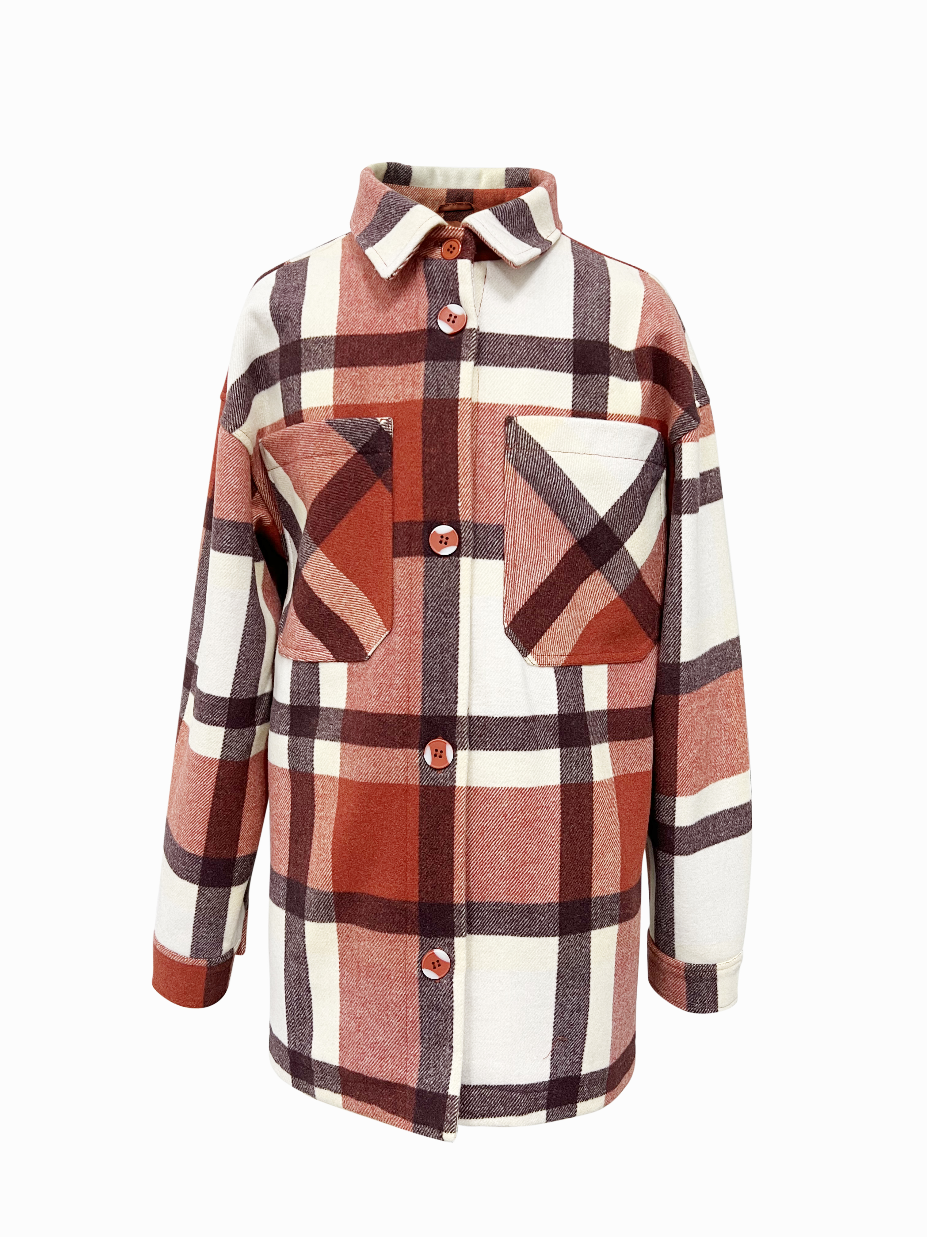 Hitex Girl's Woolen Check Coat