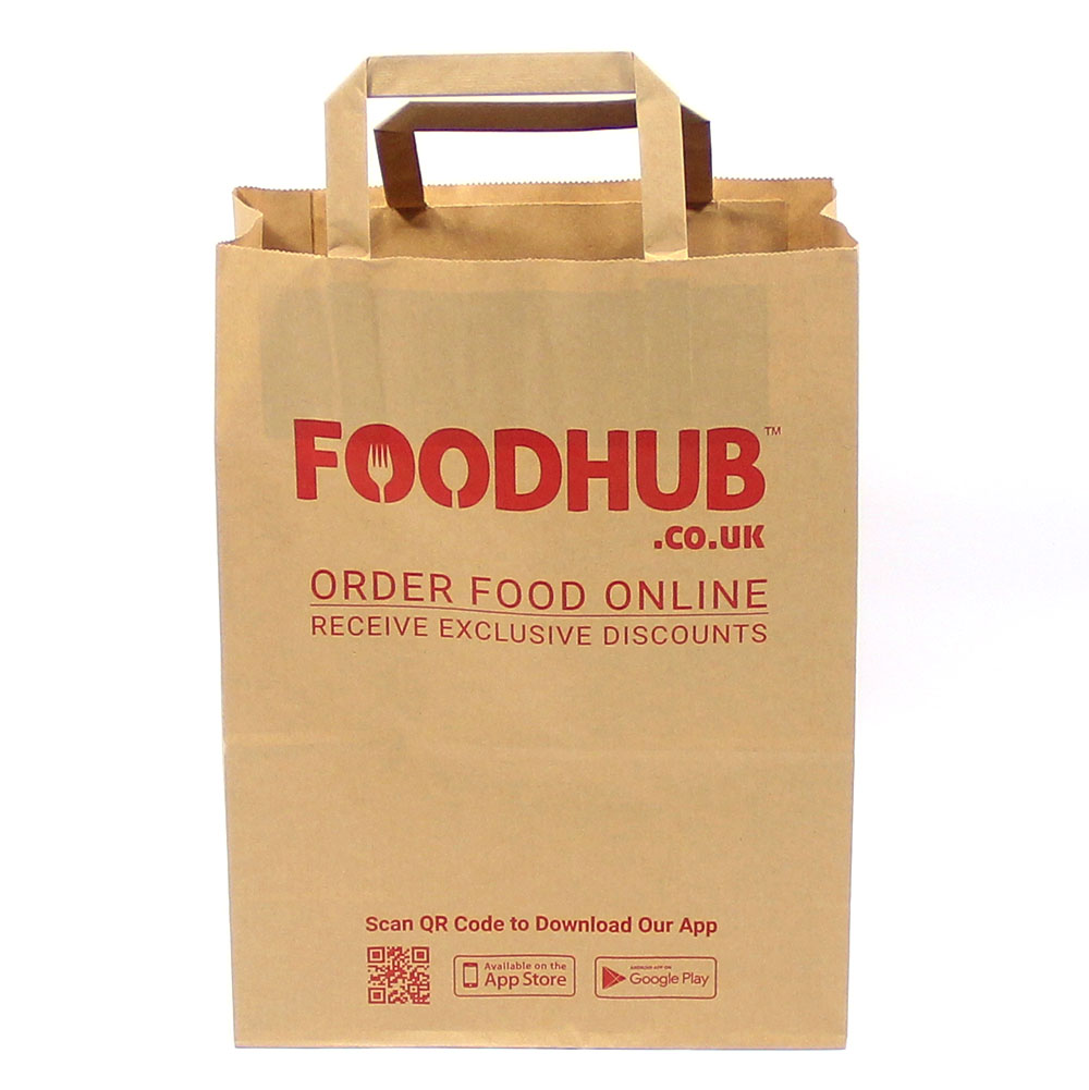 Flat handle restaurant delivery Takeaway paper bag