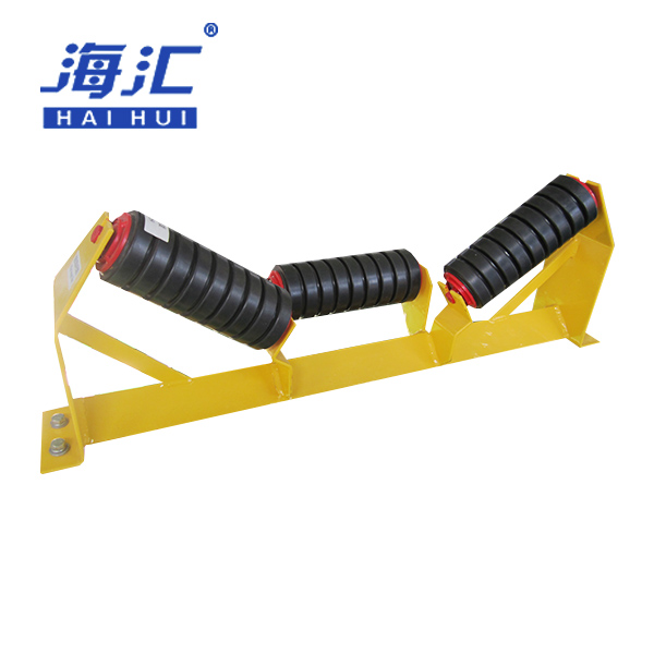 Belt conveyor carry impact idler with rubebr ring