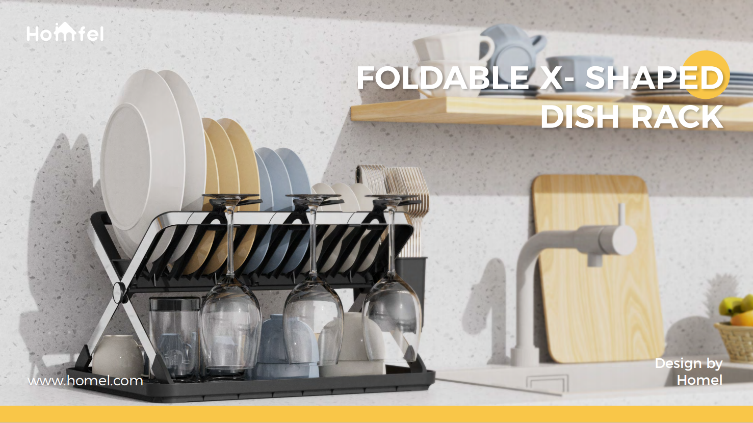 Foldable X-shape dish rack
