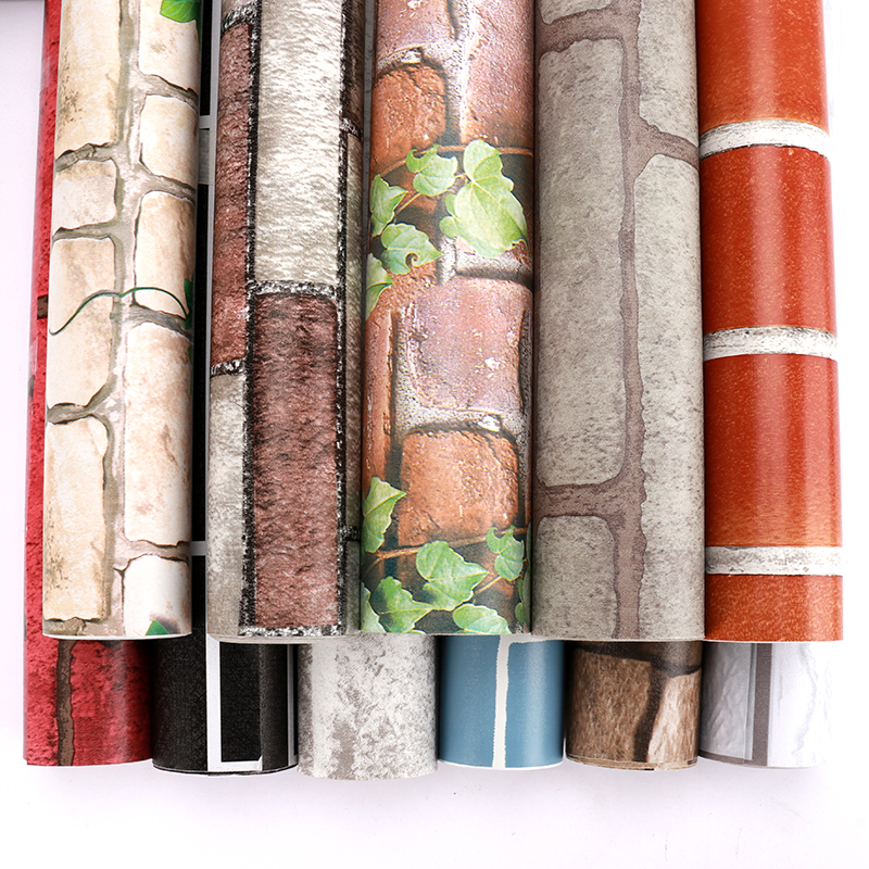 Hot selling brick design PVC self-adhesive wallpaper for living room hotel bedroom bar restaurant