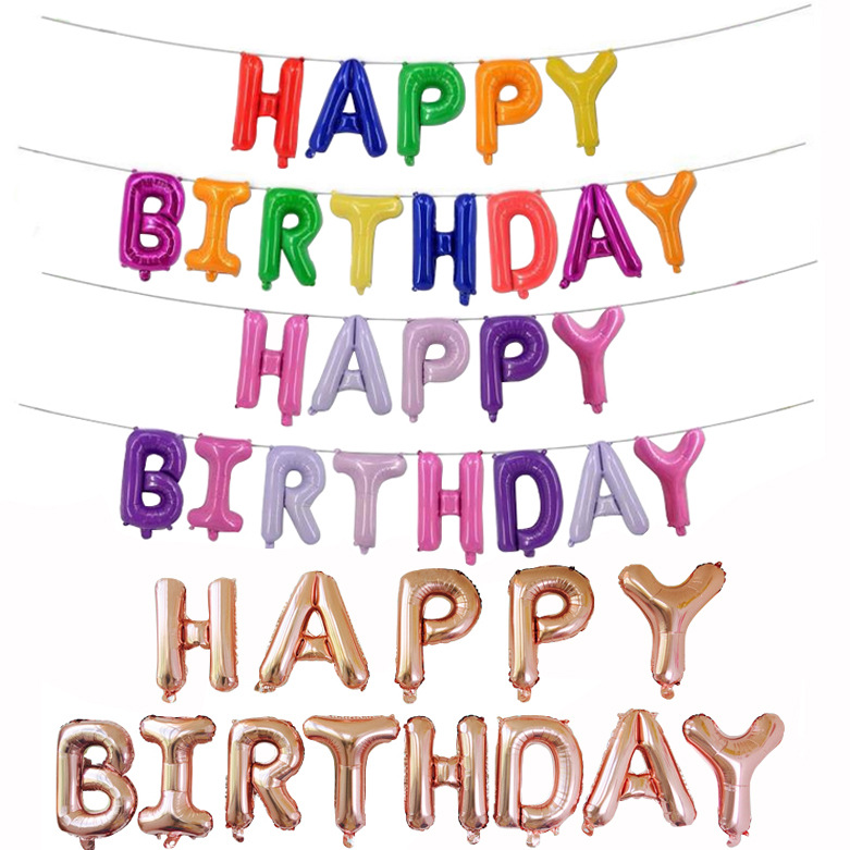 Foil balloon banner HAPPY BIRTHDAY letter balloon