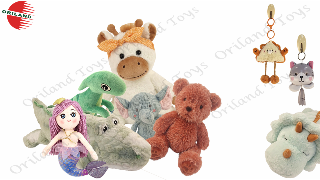 OEM custom plush animals mermaid dolls plush keychains PU items