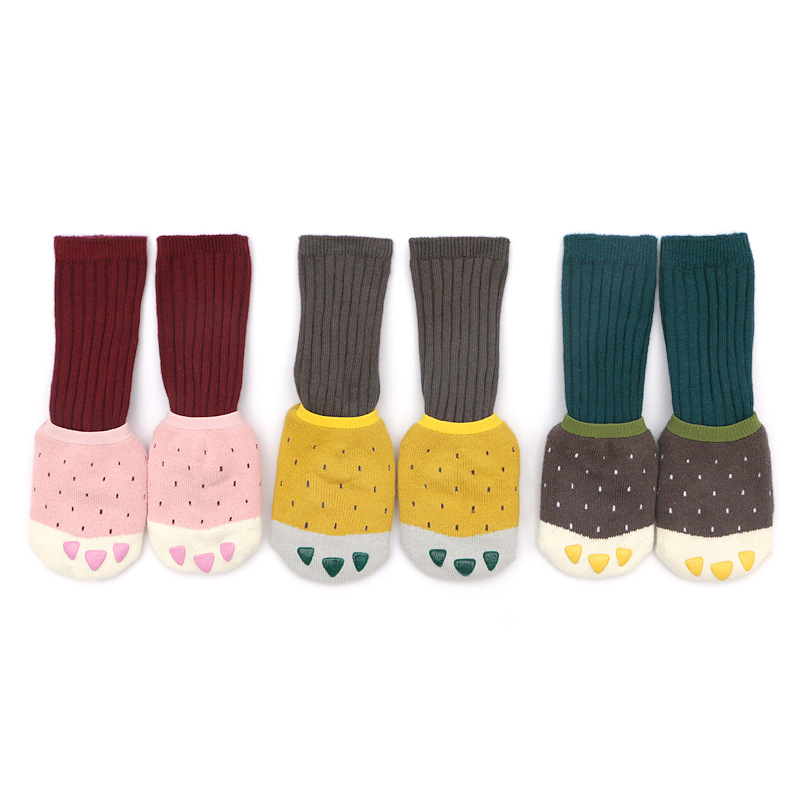 Fashionable design splicing baby sock with anti-slip