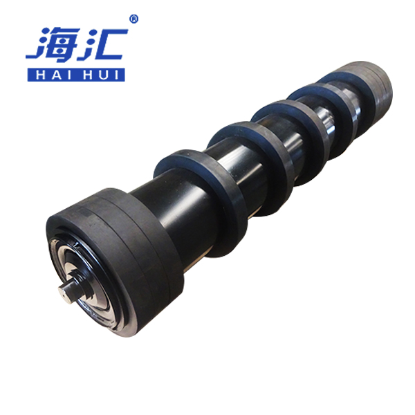 Belt conveyor rubber disc roller with rubber ring
