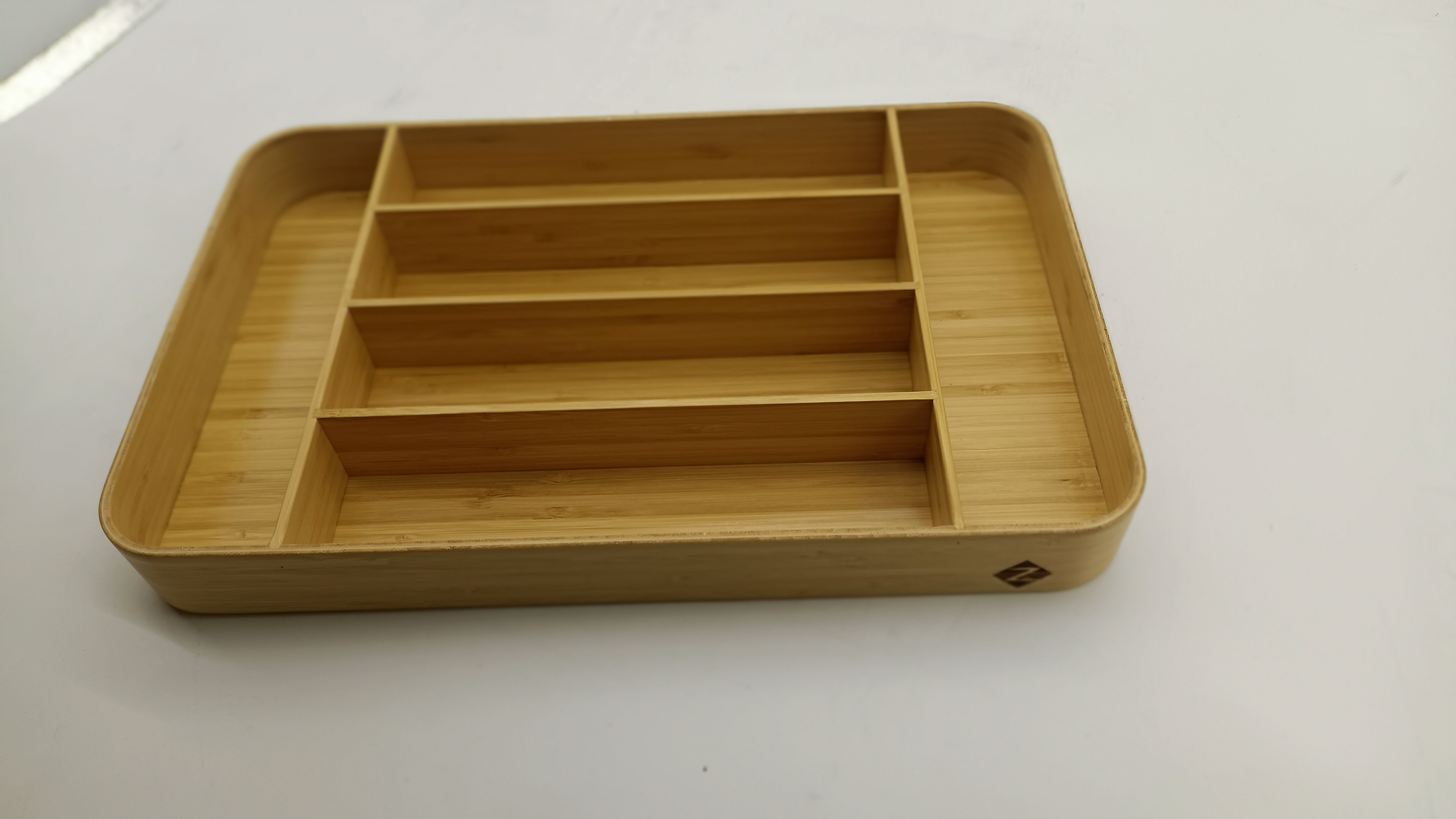 Round corner bamboo storage tray