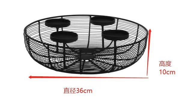 Round metal wire candle holder