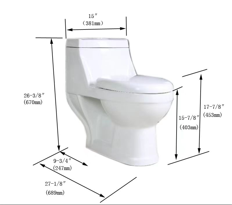 One-piece toilet