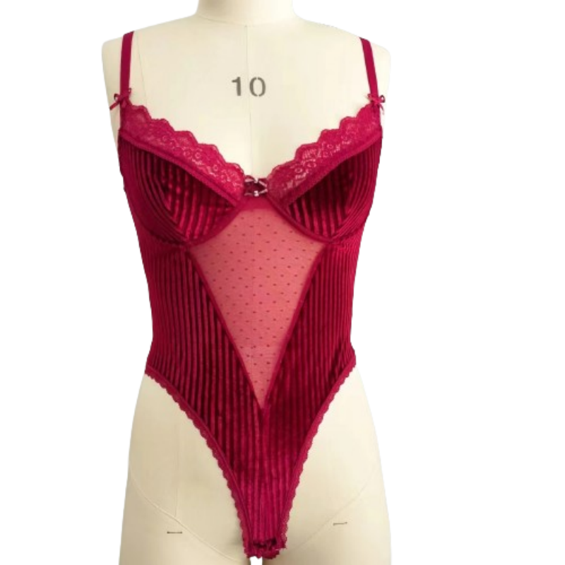 French sexy jumpsuit lace European and American tight fitting underwear jumpsuit