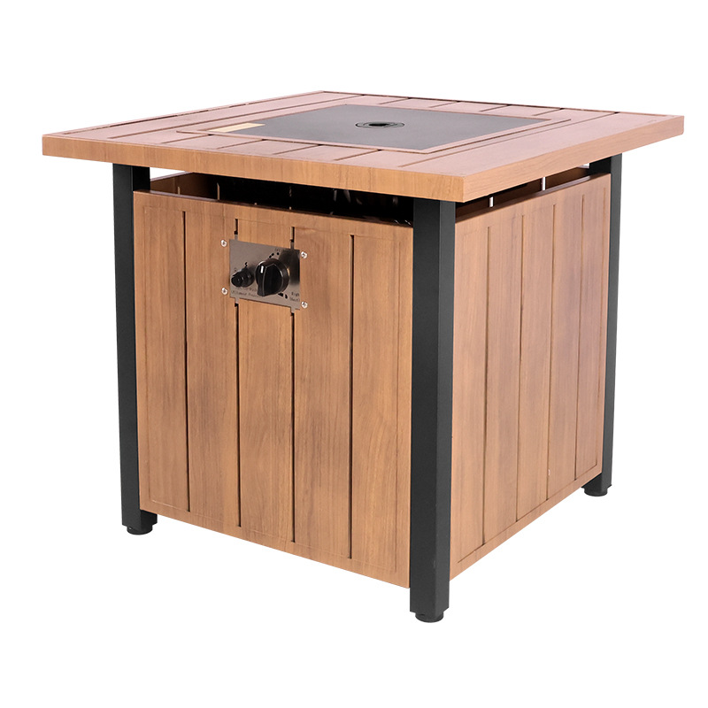 Outdoor garden 28” SQUARE GAS FIRE PIT TABLE