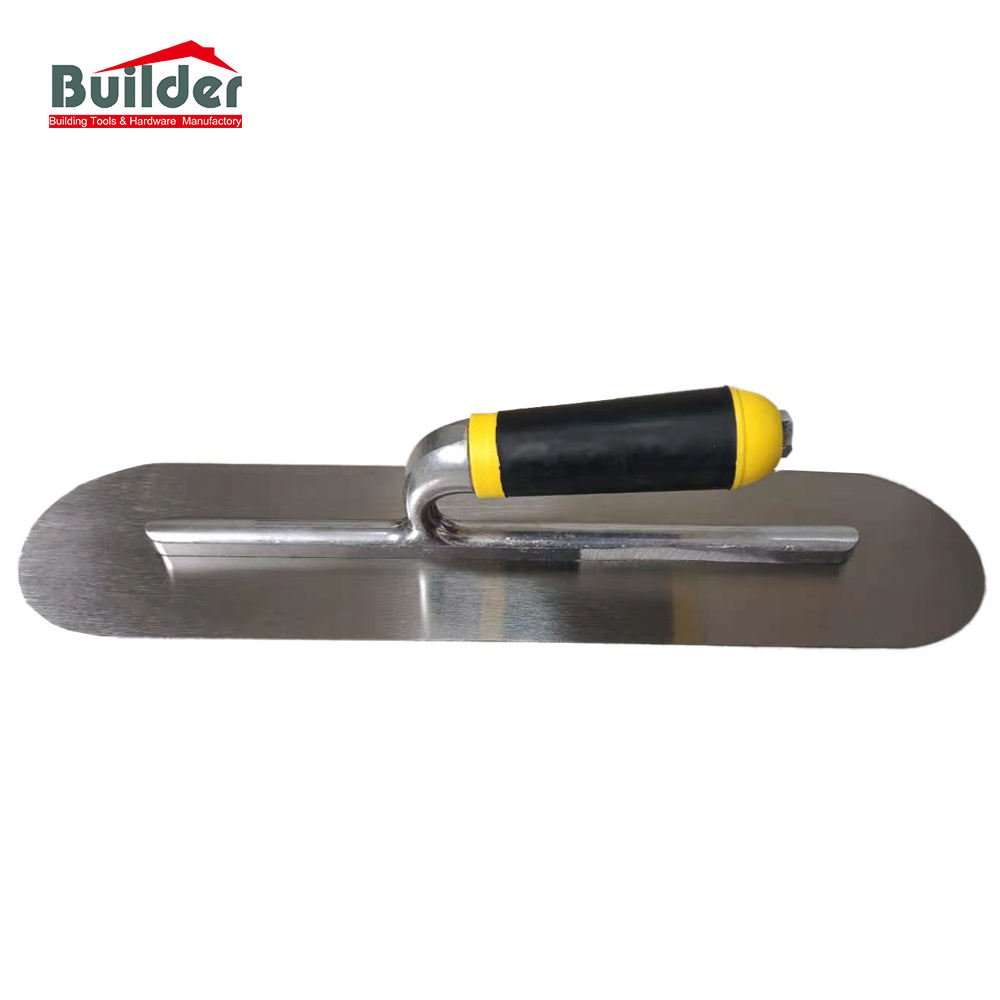BUILDER High Carbon Steel Plate Cement Trowel Round End Plastering Trowels