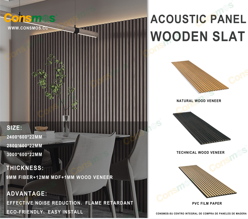 Wooden Slat Acoustic Panel Wooden Slat Panel 600*22*2400mm
