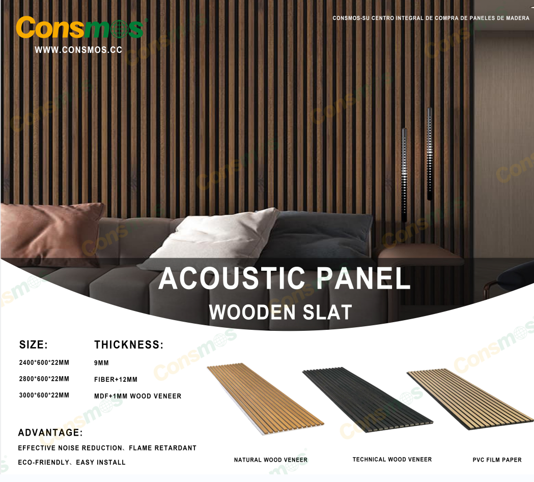 Wooden Slat Acoustic Panel Wooden Slat Panel 600*22*2400mm