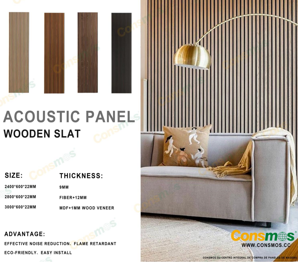 Wooden Slat Acoustic Panel Wooden Slat Panel 600*22*2400mm