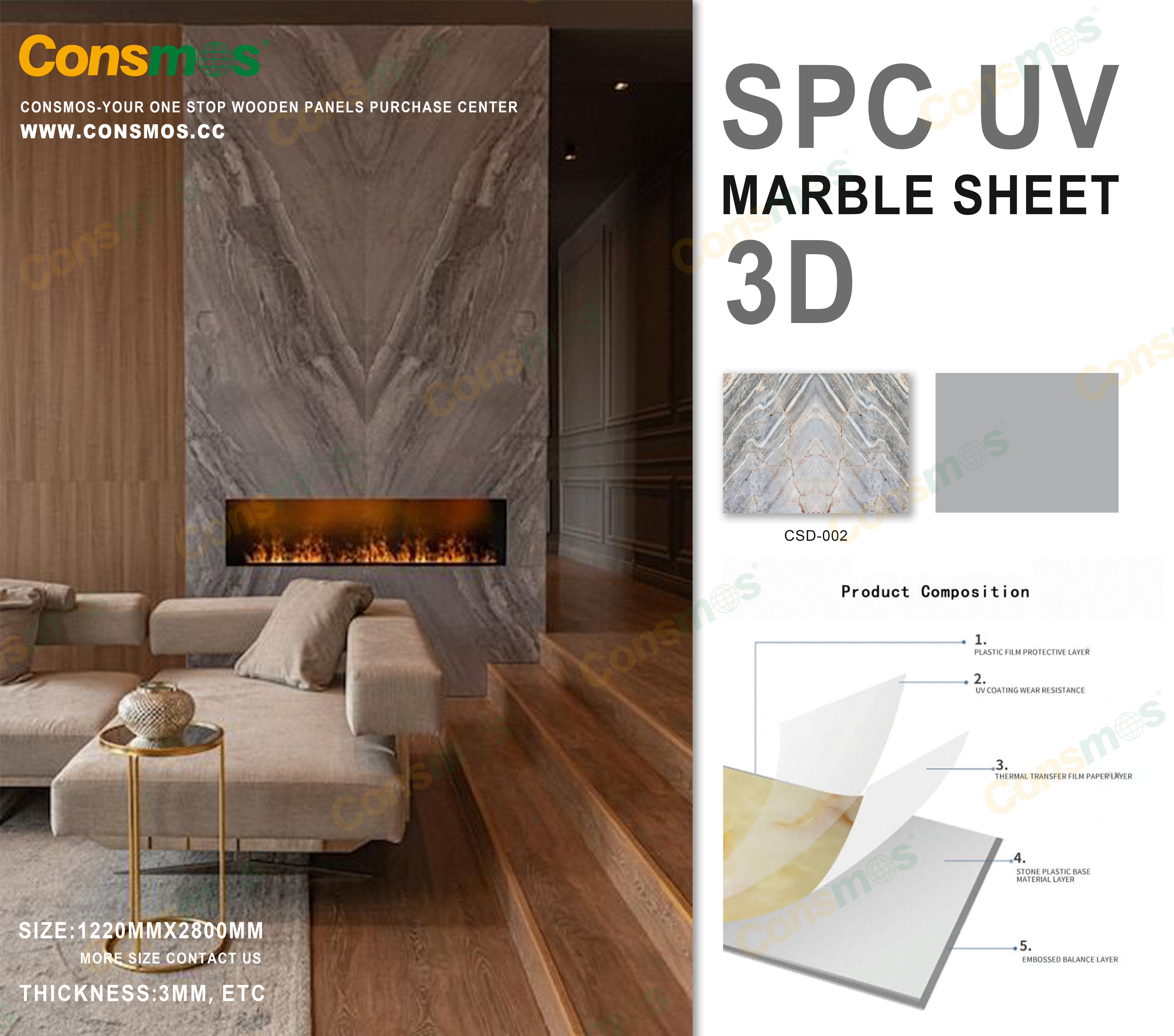 PVC Wall Panel Alternative Marble Wall PVC Marble Sheet UV Coated Marble