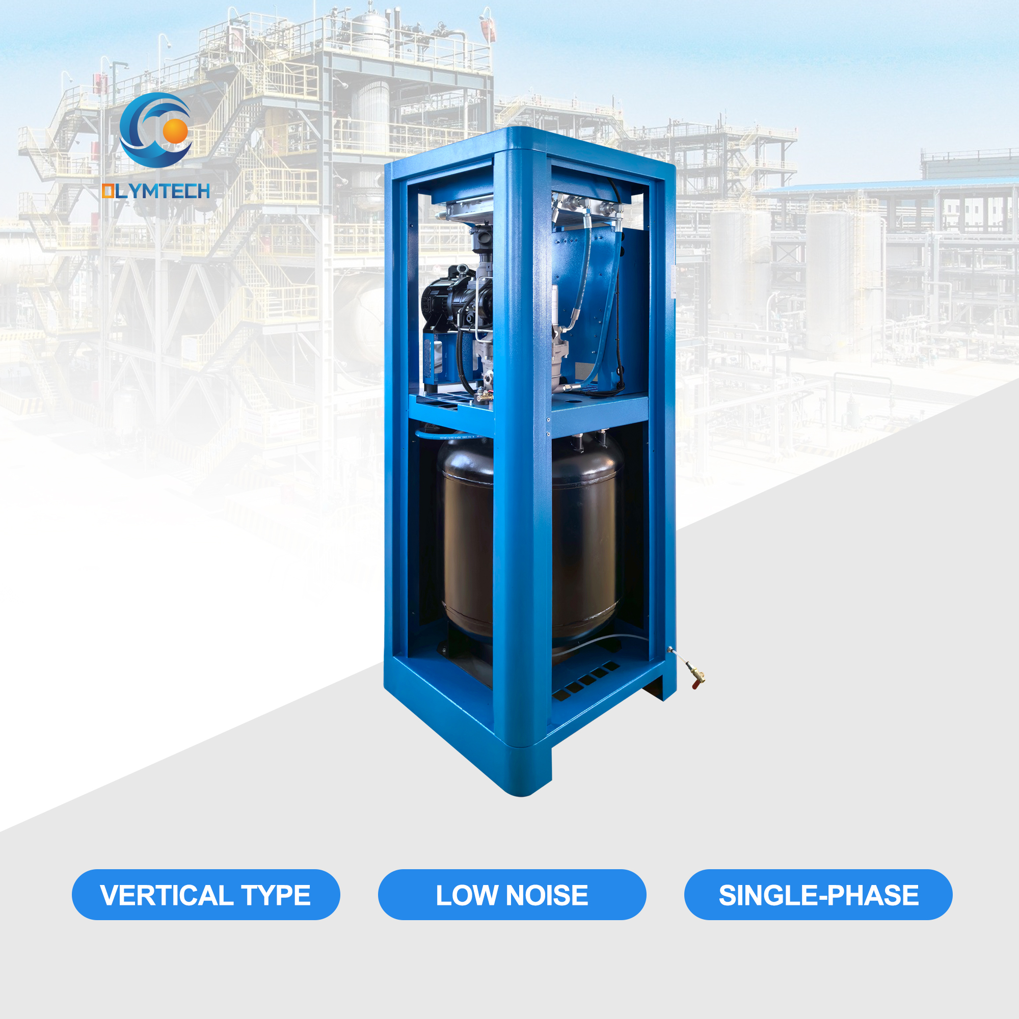 vertical type single-phase permanent magnet VSD air compressor
