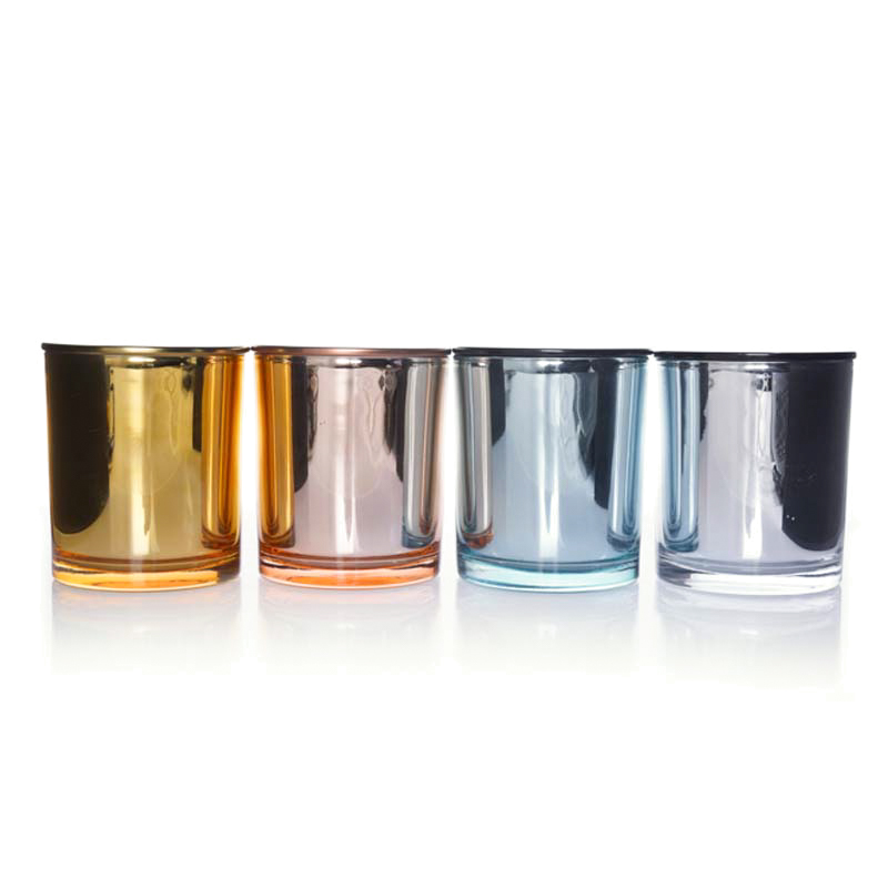 Wholesale luxury candle holder metal lid frosted glass soy candles jars