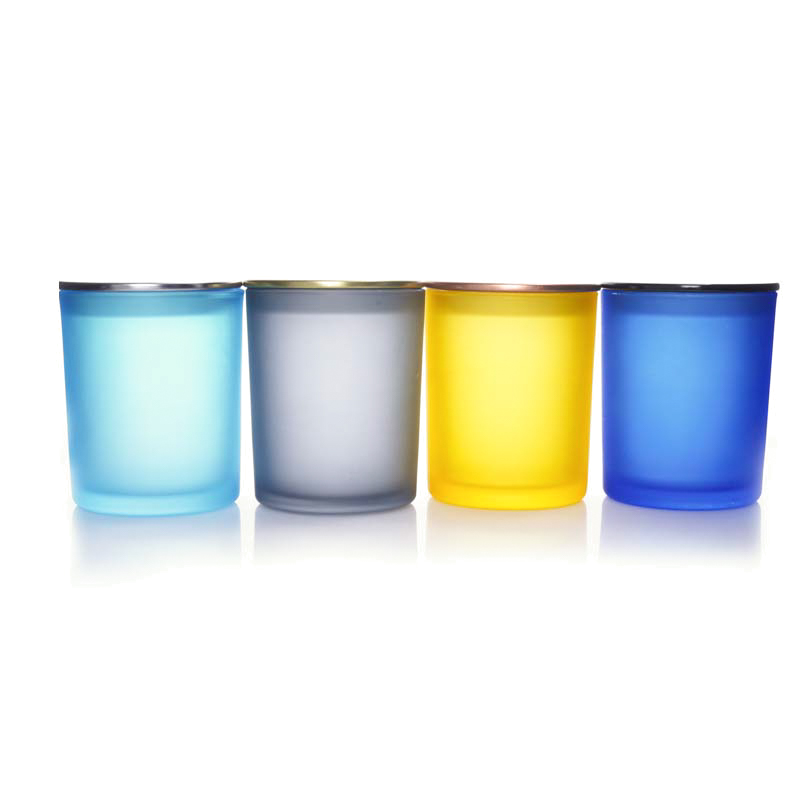 Wholesale matte painting Empty Spout Big Sublimation Round Bottom glass Nordic Candle Jar