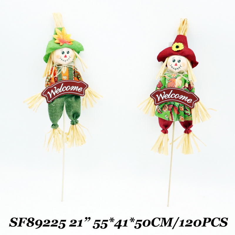 21 Inch Garden Fall Havest Decor Scarecrow Pick