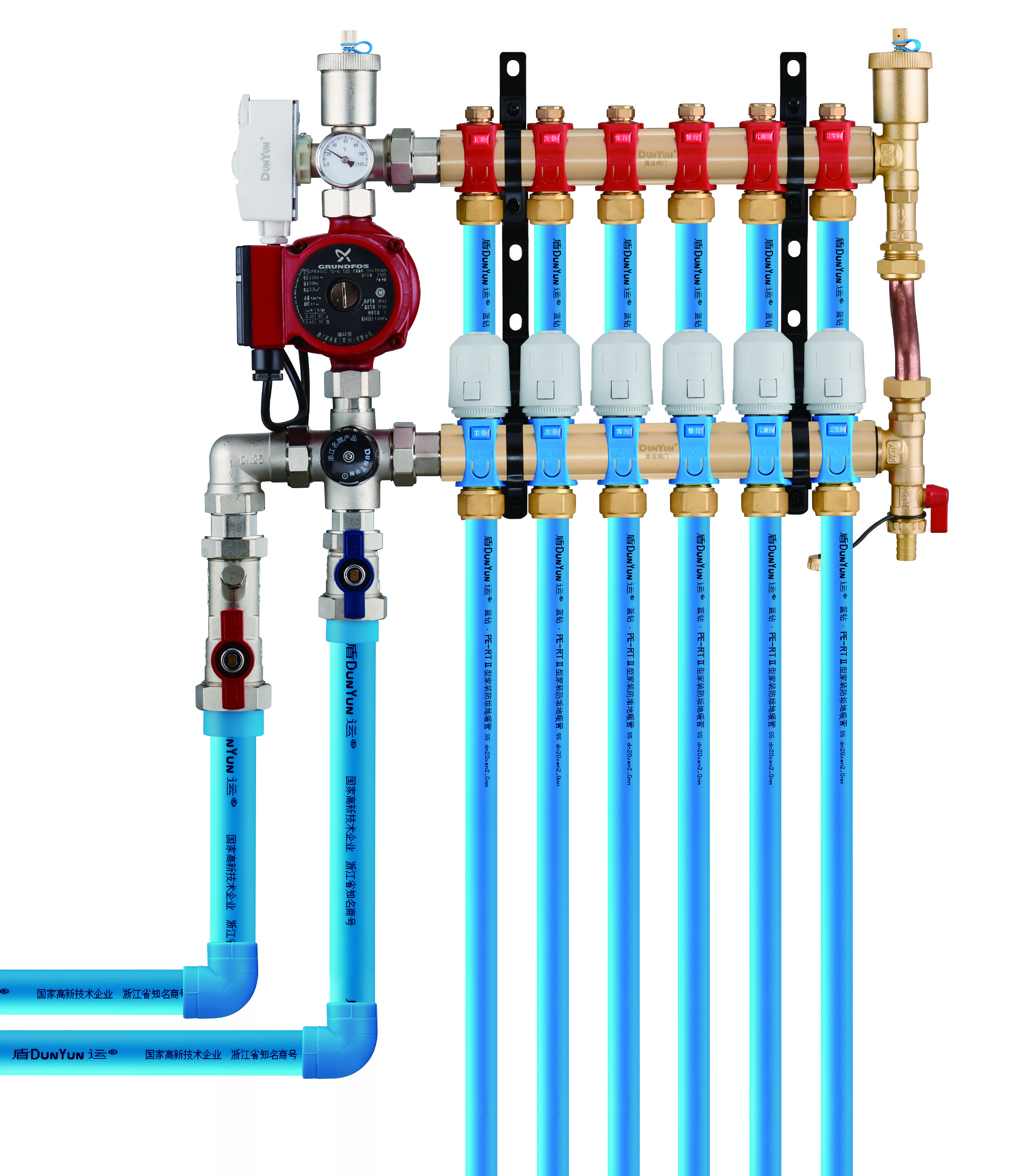 Floor heating brass manifold collector