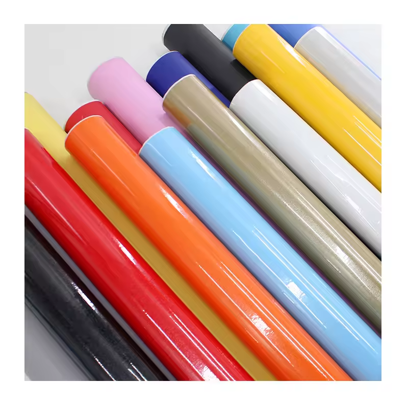 Glossy Peel and Stick Wallpaper PVC and Paper Self-Adhesive Removable Pearl Plain Color Sticker