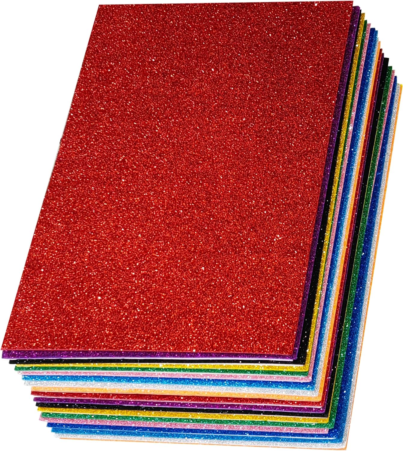 Glitter EVA Foam Sheet Faux Vinyl Leatherette Fabric Sheets for Kids Craft Activities DIY Handmade