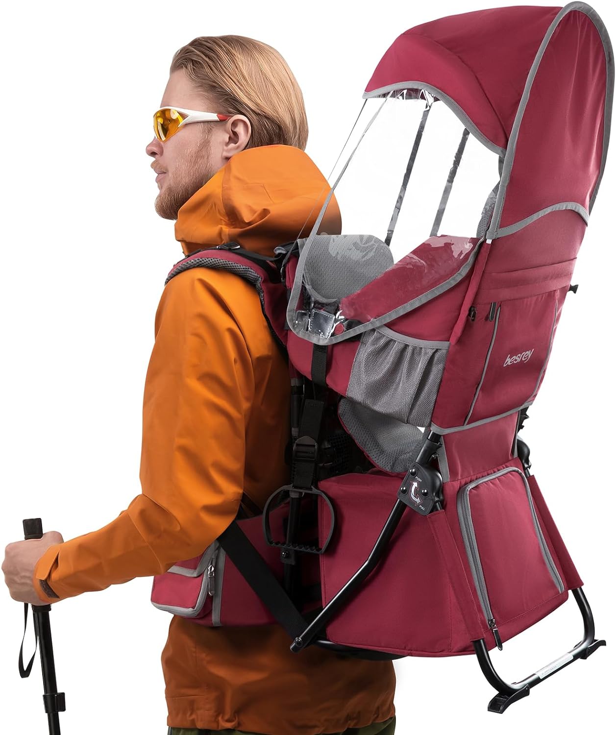 Besrey Baby Backpack Carrier With Trekking Poles