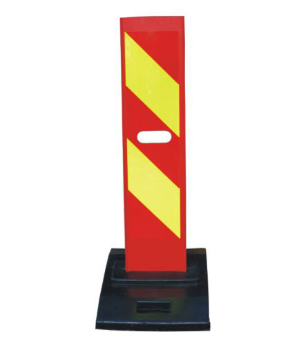 Traffic Warning Road Delineator Panel With Rubber Base