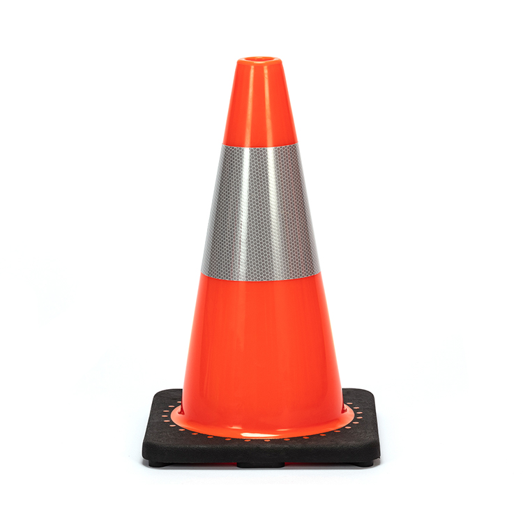 Reflective Collar Traffic Safety Cones for Roadway with Heavy Duty Black Base