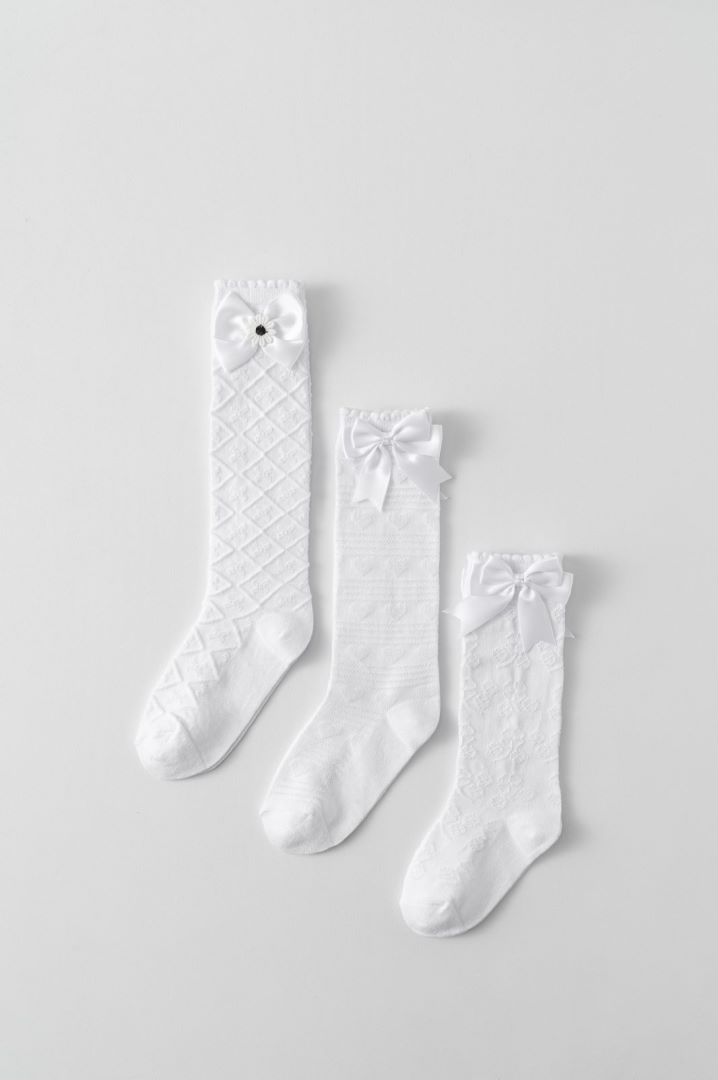 White fashionable girls' socks