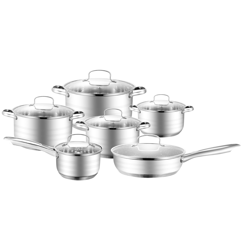 casserole saucepan frypan cookware set stainless steel pot