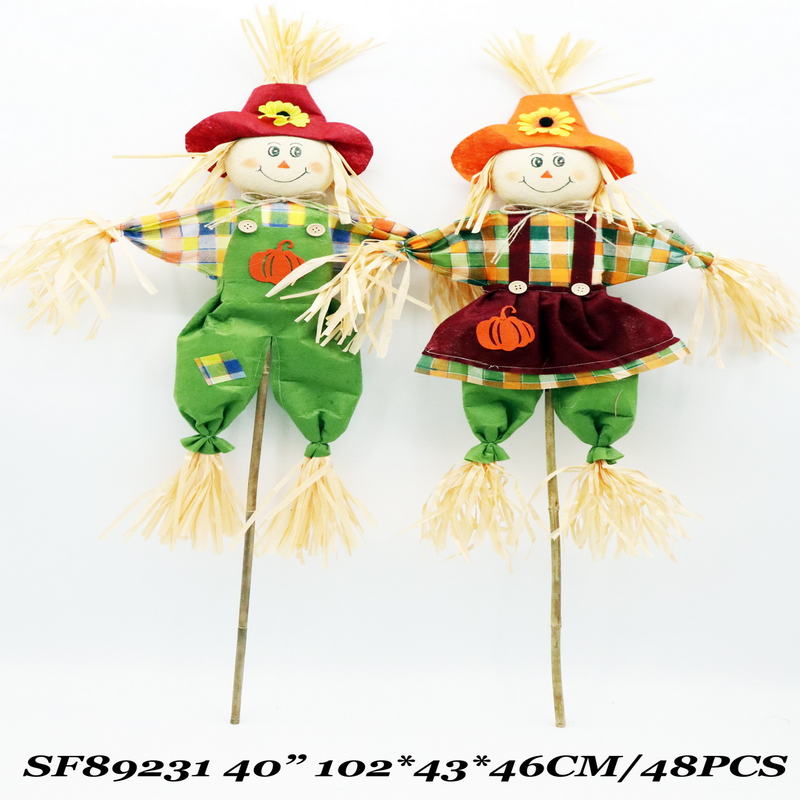 40 Inch Outer Door Fall Harvest Halloween Garden Decoration Scarecrow Pick