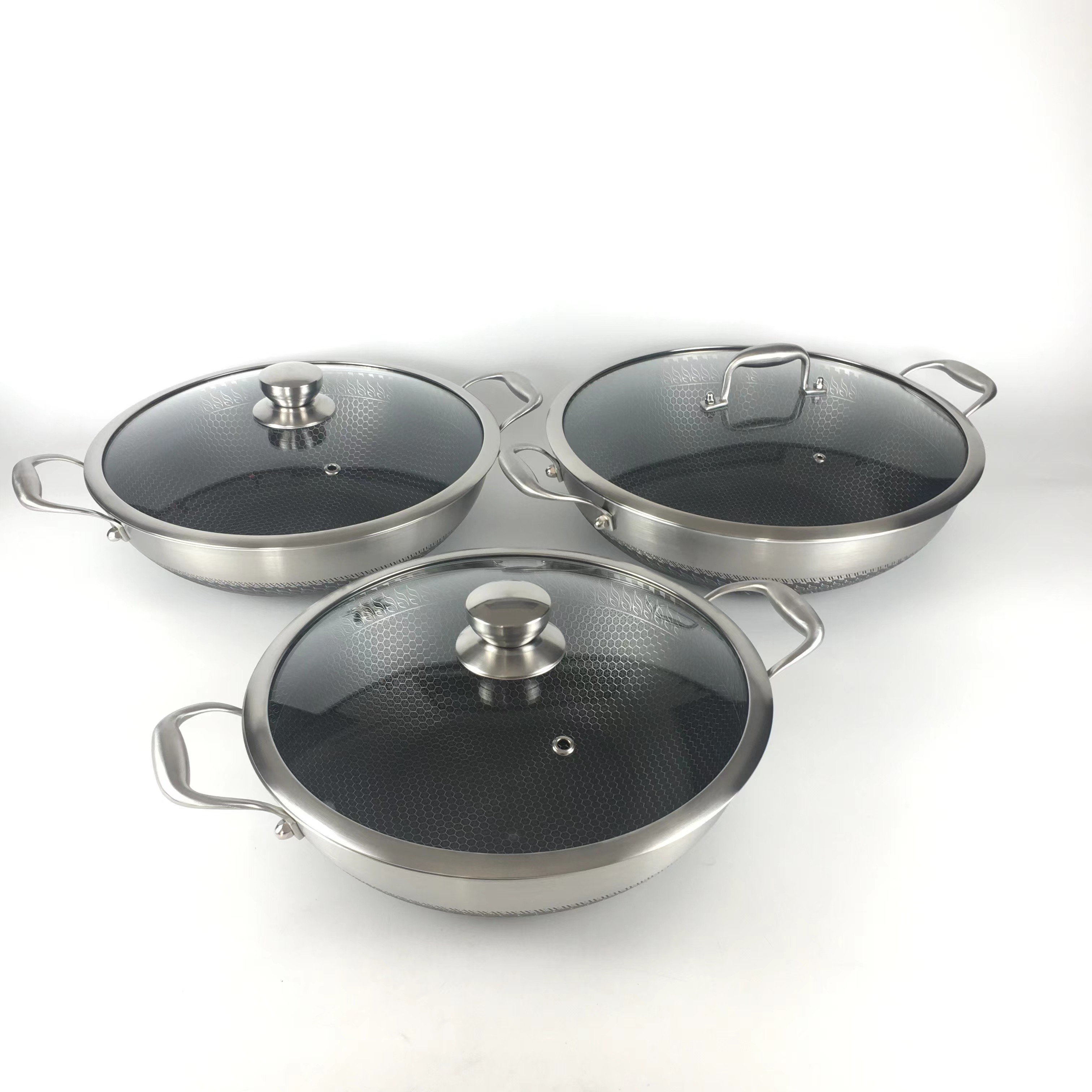 tri-ply steel non-stick wok wok