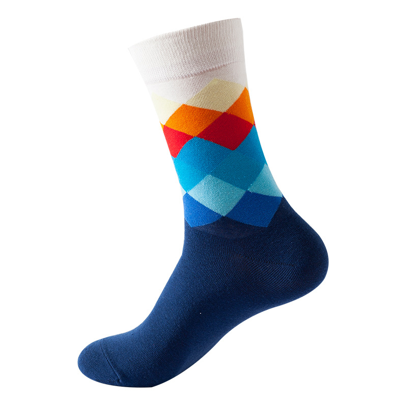 Diamond pattern fashionable and trendy socks