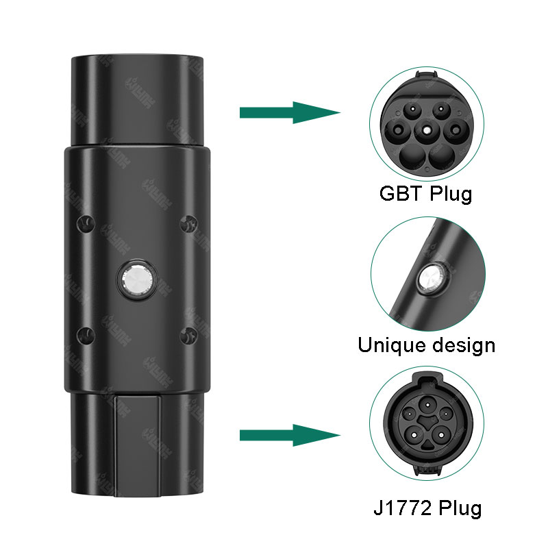Ev Adapter Charging Pile Electric Vehicle J1772 32a Type 1 Ev Charger J1772 to GB/T Adapter
