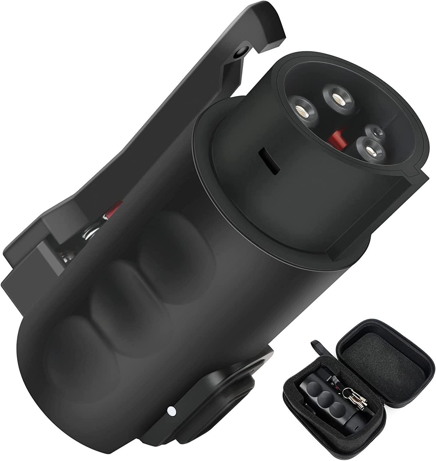 SAE J1772 Charger Black Type 1 Ev Connector 80A J1772 Charging Adaptor Tesla To J1772 Plug Adapter