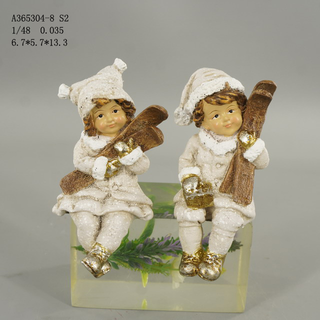 4" Standing posture winter clothes children Christmas resin crafts home gift gift decoration S2