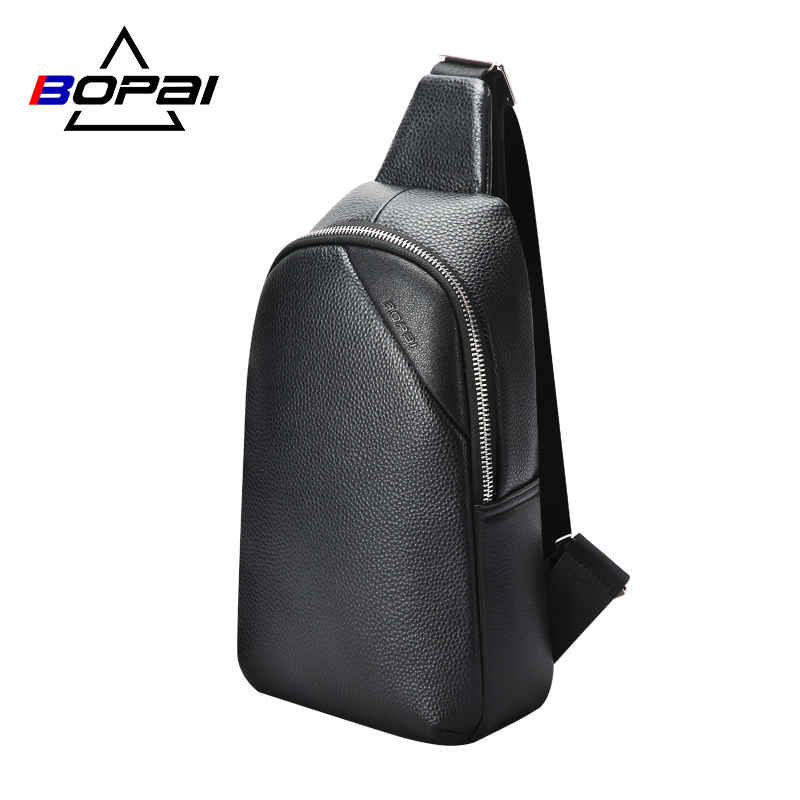 BOPAI designer minimalist custom sling genuine mens leather crossbody bags