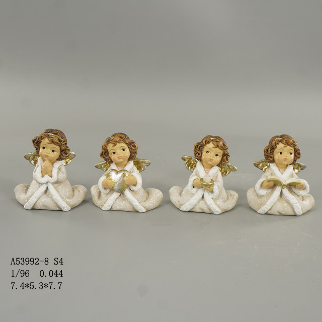 3" Winter girl pray angel child Christmas resin crafts home gift gift decoration S4