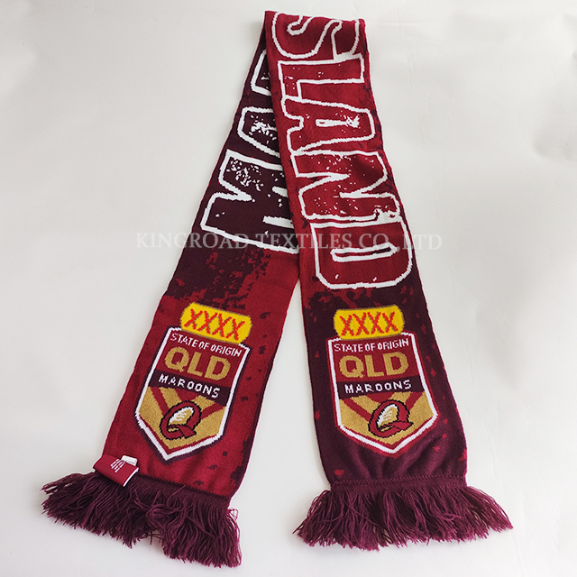 Custom Football Team Scarfs Rugby Fan Sports National Soccer Club Supporter Spandex Jacquard Scarves