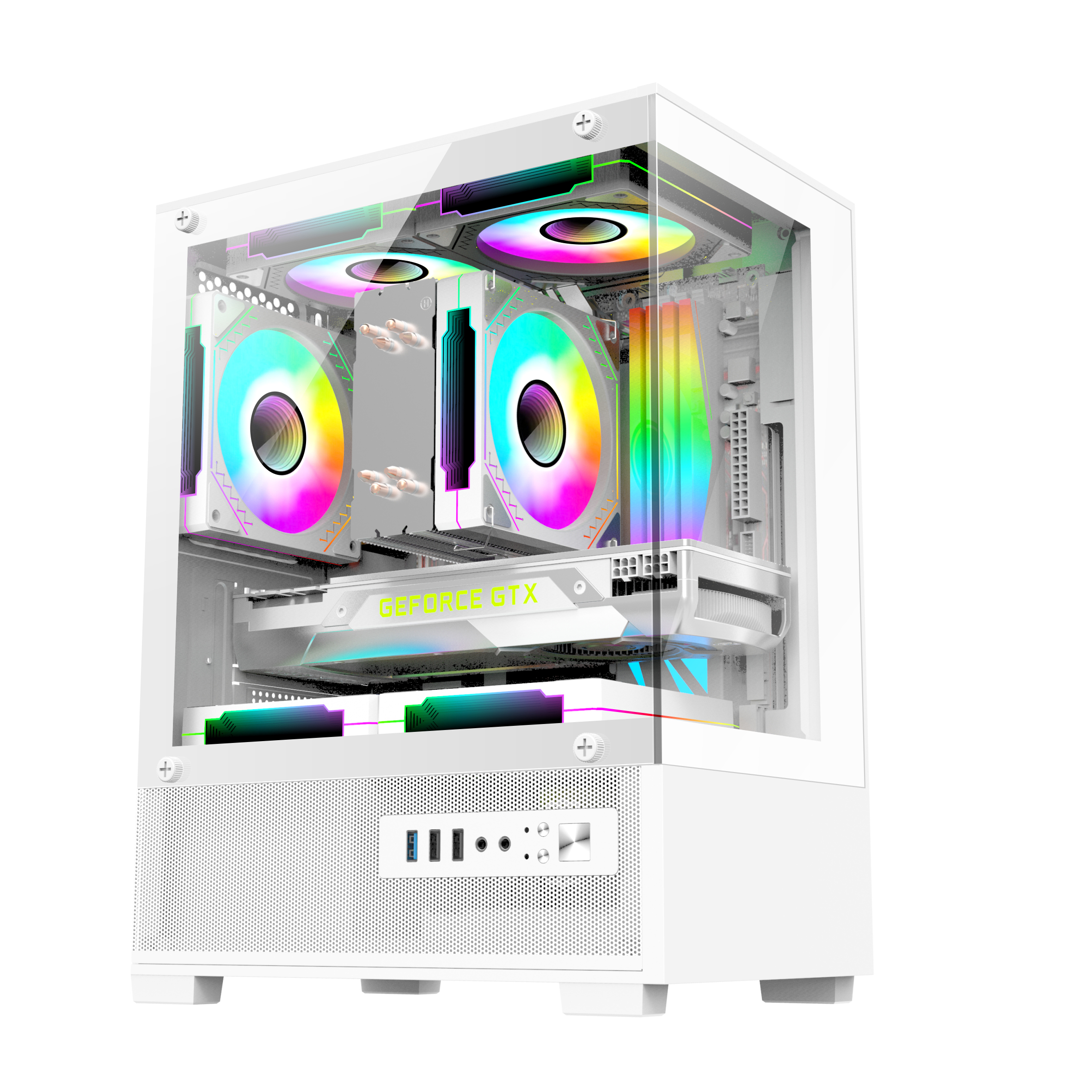 Full View case Desktop computer MATX main case Black/white