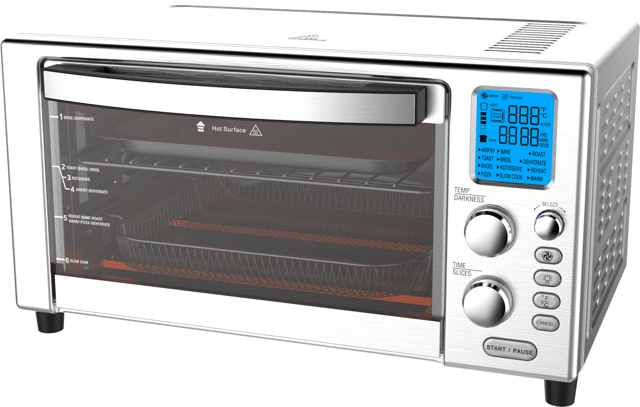 Blossom JG-22C 22L Single-layer Glass Air frying Inrelligent Household Electric Air Fryer Oven