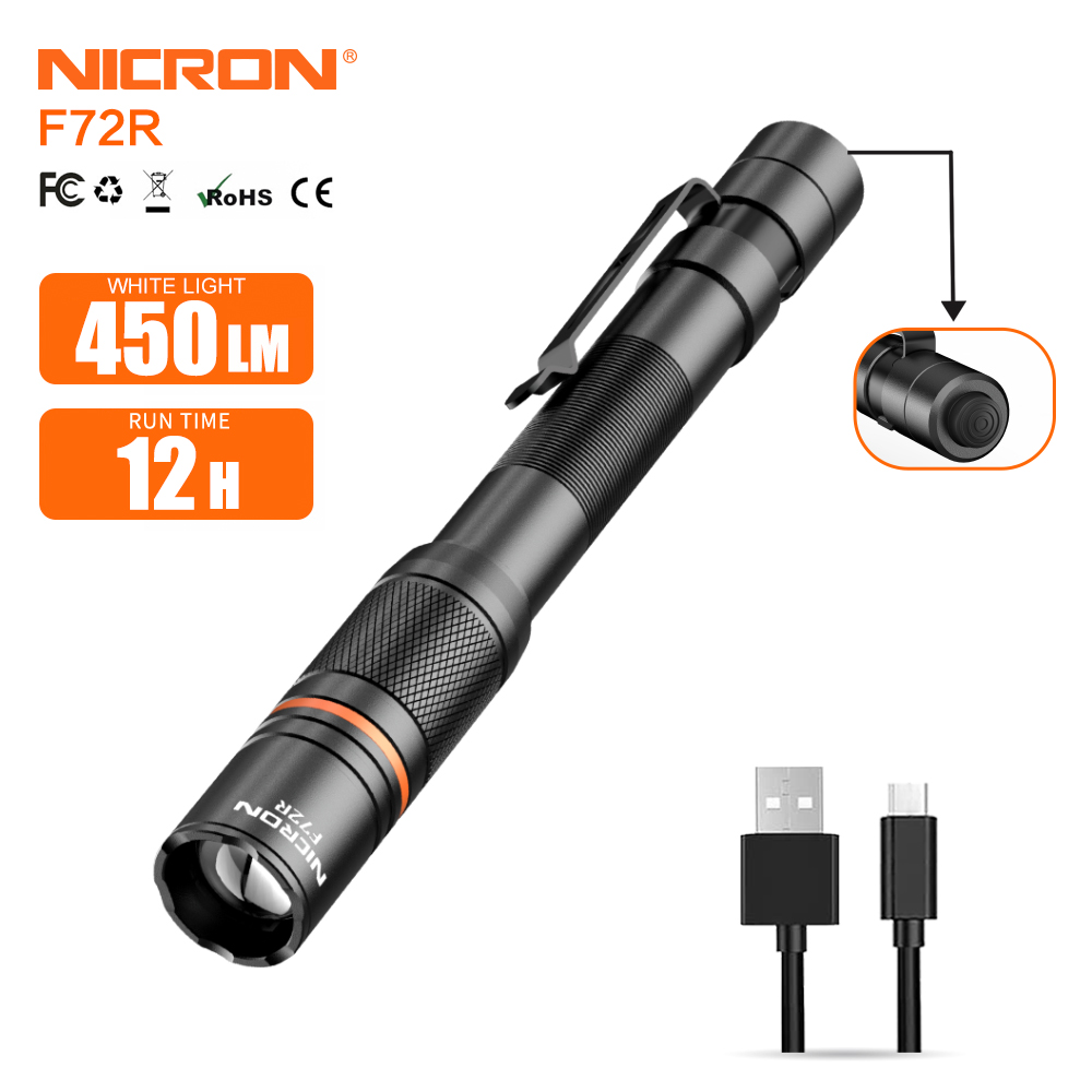 NICRON F72R Rechargeable Zoomable Penlight