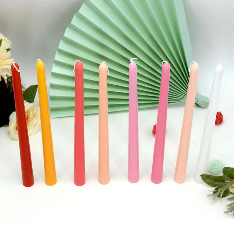 Luxury taper candles 4 packs for 8 hours dinner candles smokeless and wedding candles