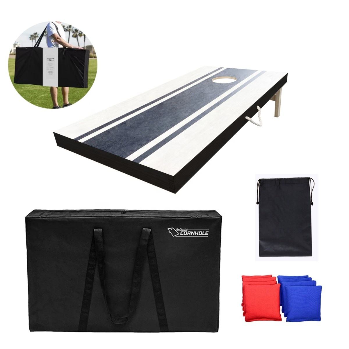 CUSTOMIZED COLOR WOODEN BEAN BAG TOSS GAME Cornhole Board Portable Cornhole Set Indoor Outdoor Yard