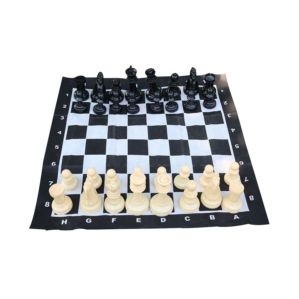 PLASTIC GARDEN CHESS SET Giant Chess Game Mat Jumbo Checker Game for Kids Children